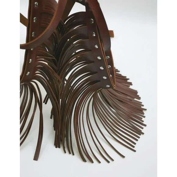 Women Leather Garter Waist Belt Fringe Tassel Punk Gothic Festival Dance - Picture 7 of 9